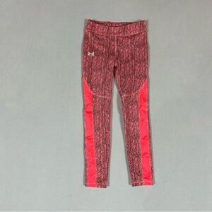 Under Armour Girls Fitted Leggings Size XS 1366855 007 Pink Printed Youth